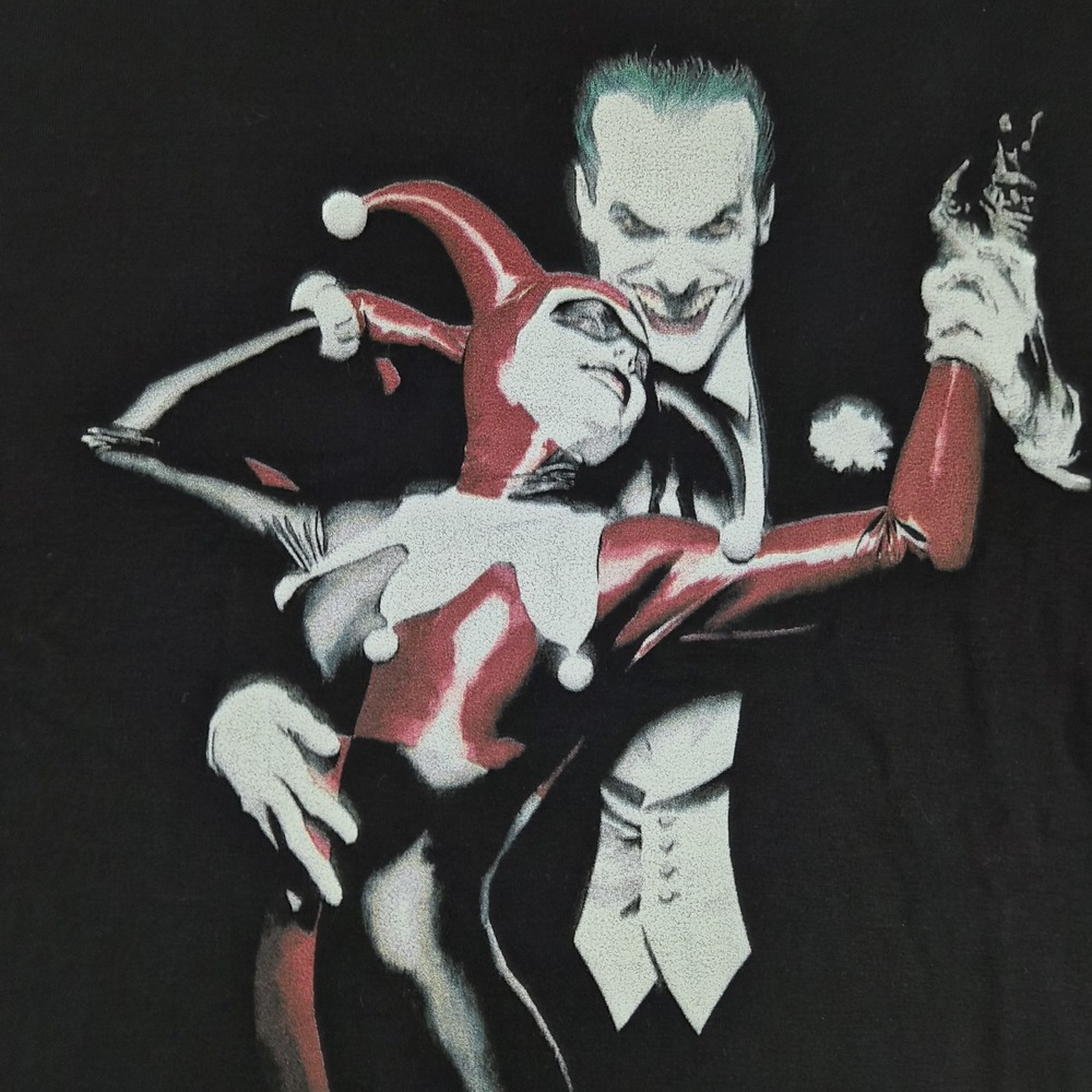 Batman Joker Harley Quinn T Shirt 2XL Black DC Comics Graphic Tee 100% Cotton